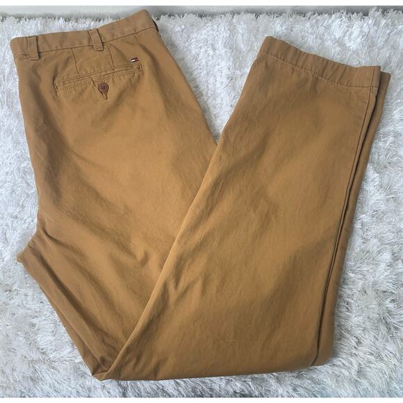 Tommy Hilfiger Rust Chino Pants Sz 38 x 34 Flat Front 100% Cotton - Picture 1 of 7